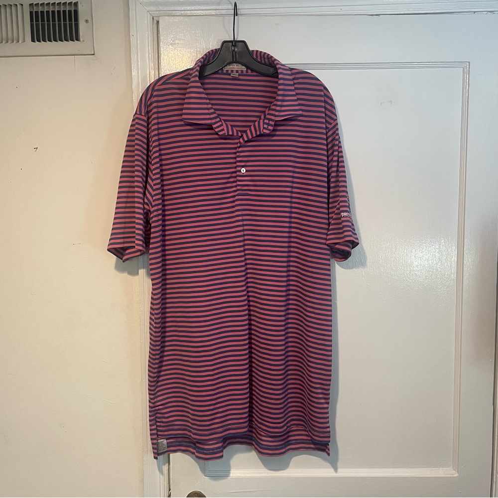 Peter Millar Striped Navy and Pink Men's Shirt